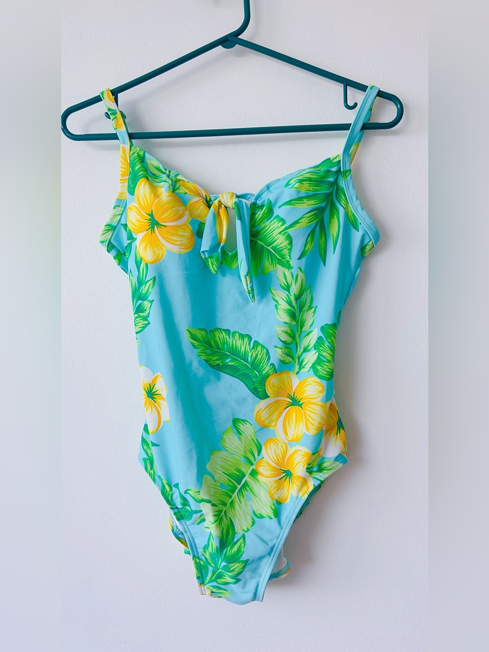 Christina Floral One-Piece Swimsuit - Blue & Yellow size 8